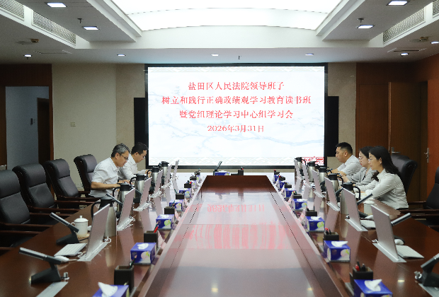 盐田法院召开领导班子树立和践行正确政绩观学习教育读书班暨党组理论学习中心组学习会